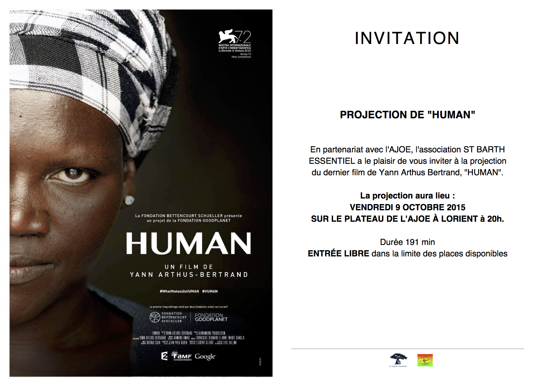« HUMAN », le dernier film de Yann Arthus Bertrand à l’Ajoe